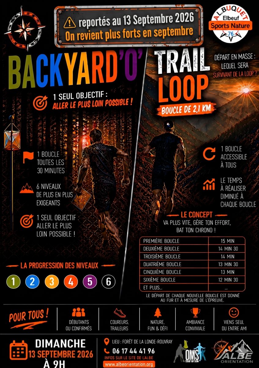 Report BackYard'O et Trail Loop
