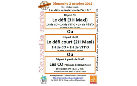 Défis d'Orientation - 02 octobre 2016